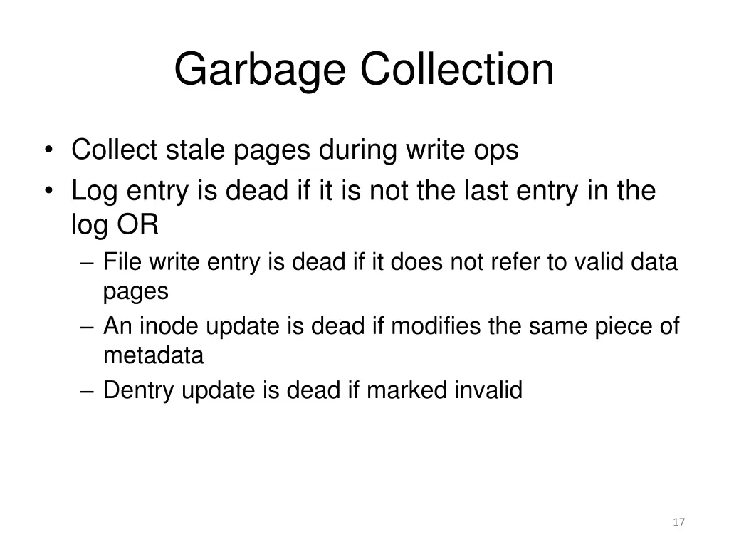 garbage collection