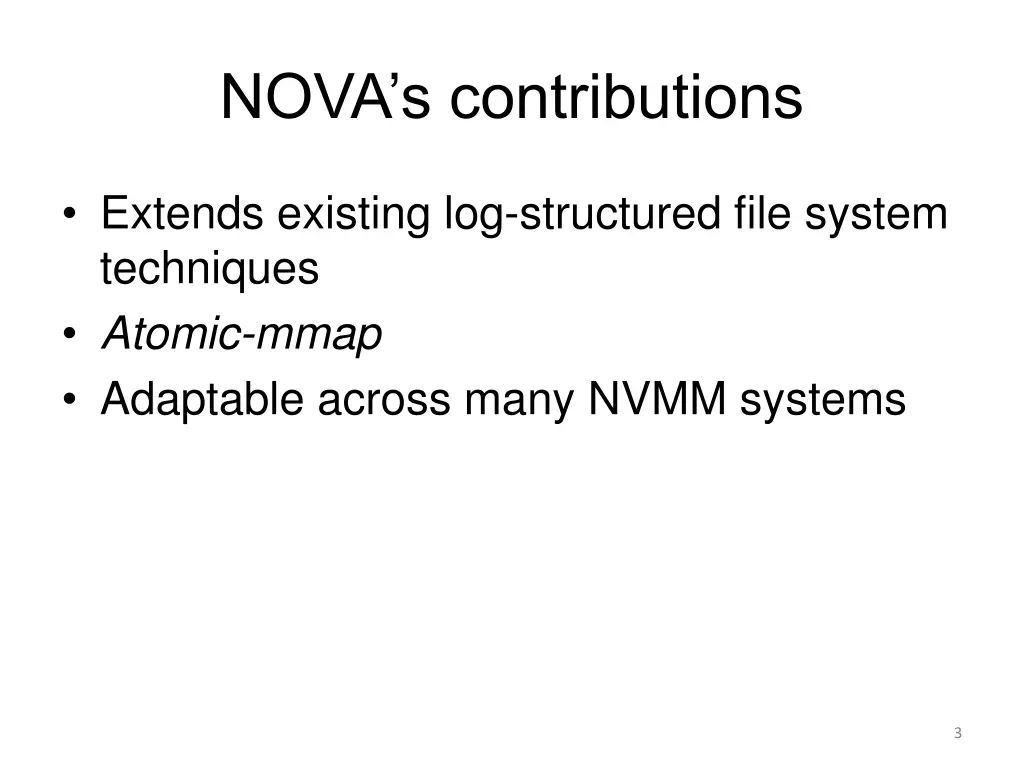 nova s contributions