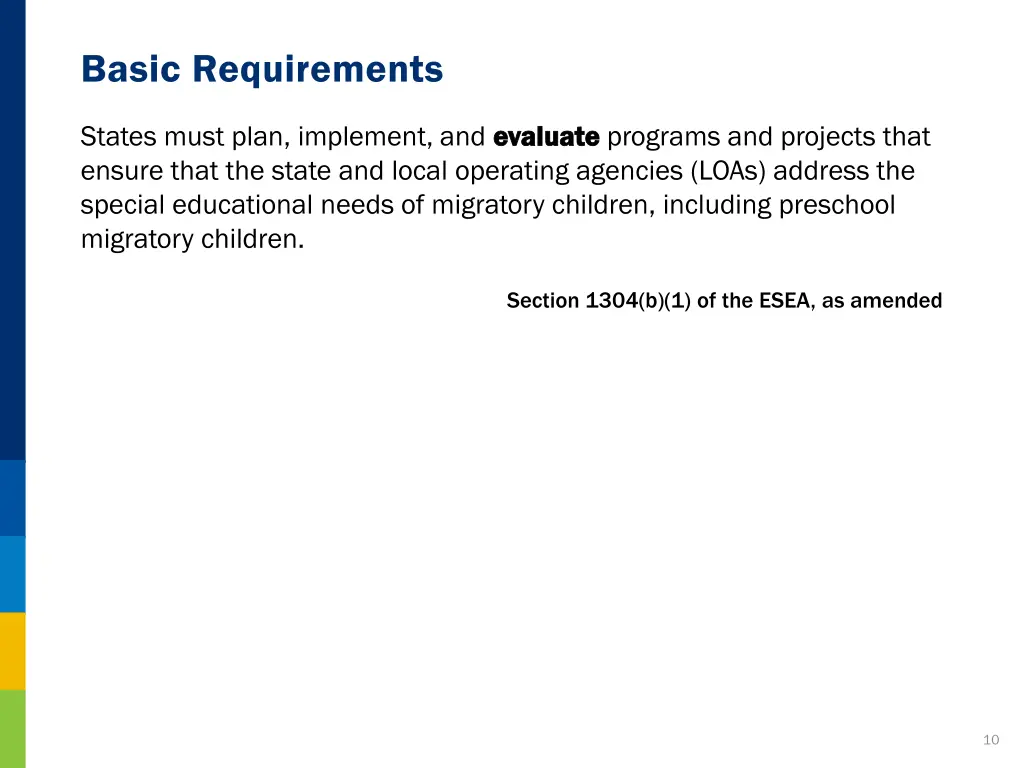 basic requirements