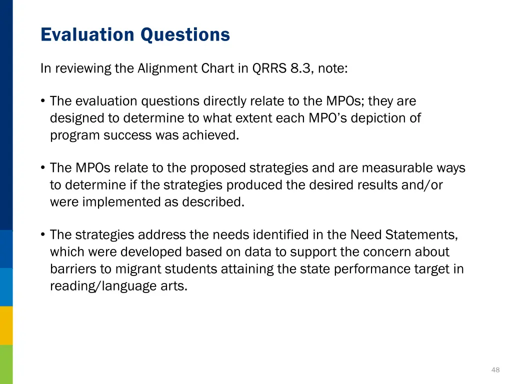 evaluation questions 2