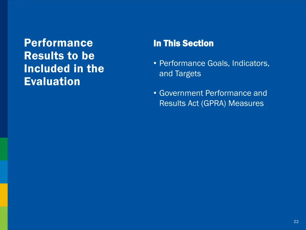 performance results to be included
