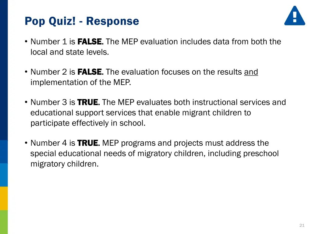 pop quiz response