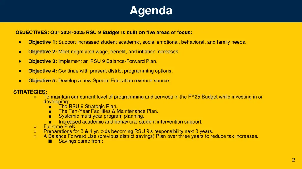 agenda