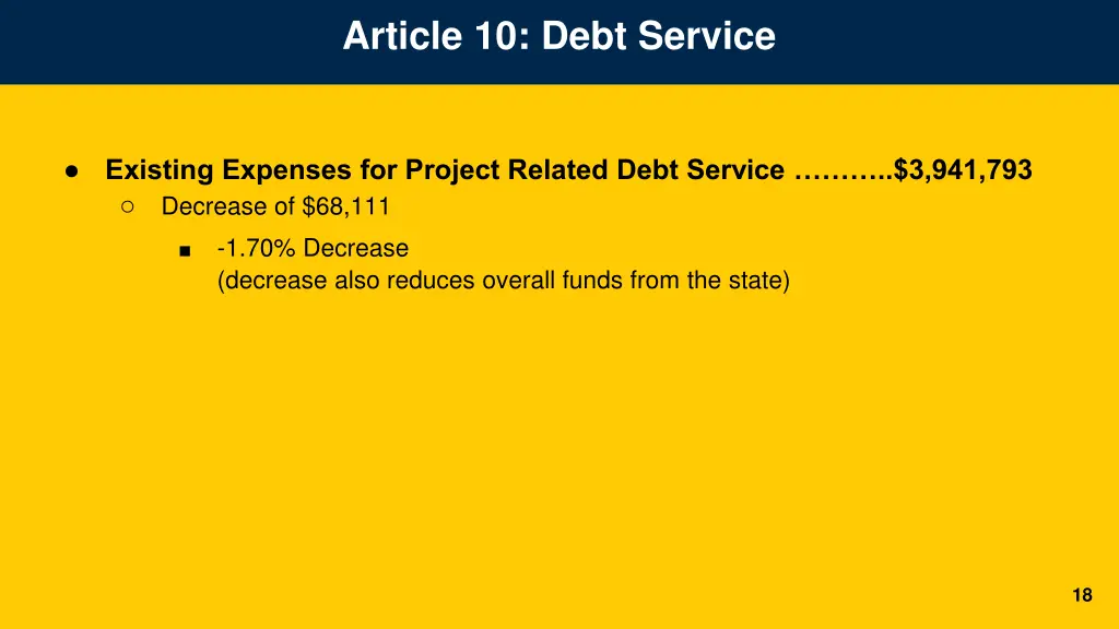 article 10 debt service