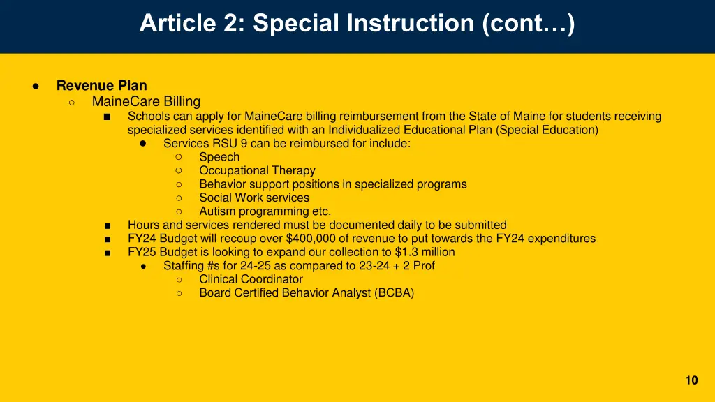 article 2 special instruction cont