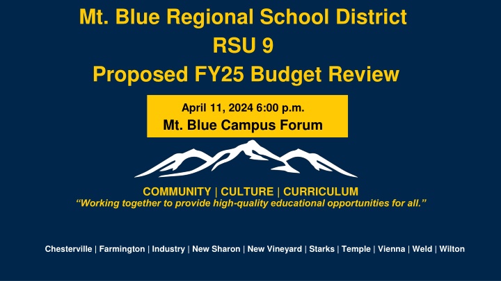mt blue regional school district rsu 9 proposed