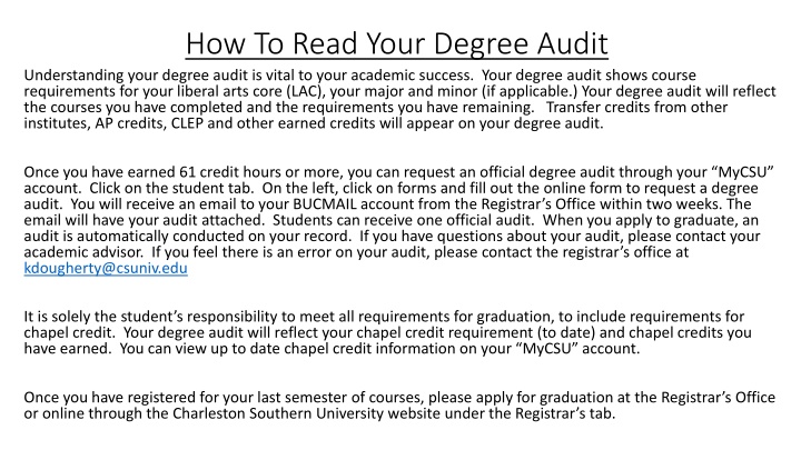 how to read your degree audit understanding your