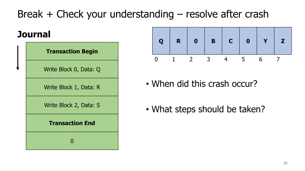 break check your understanding resolve after crash