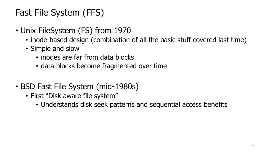 fast file system ffs