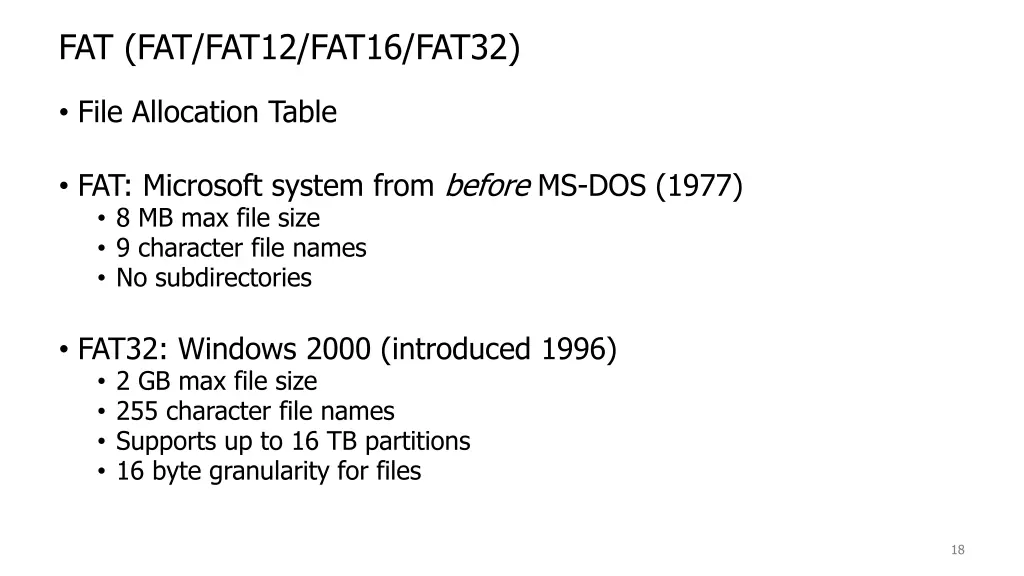 fat fat fat12 fat16 fat32