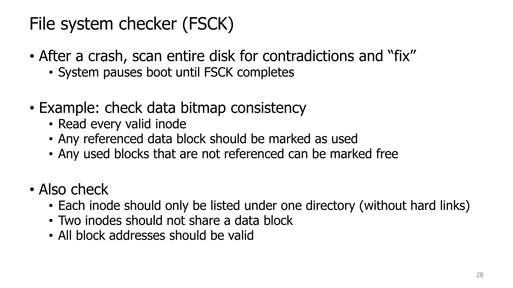 file system checker fsck