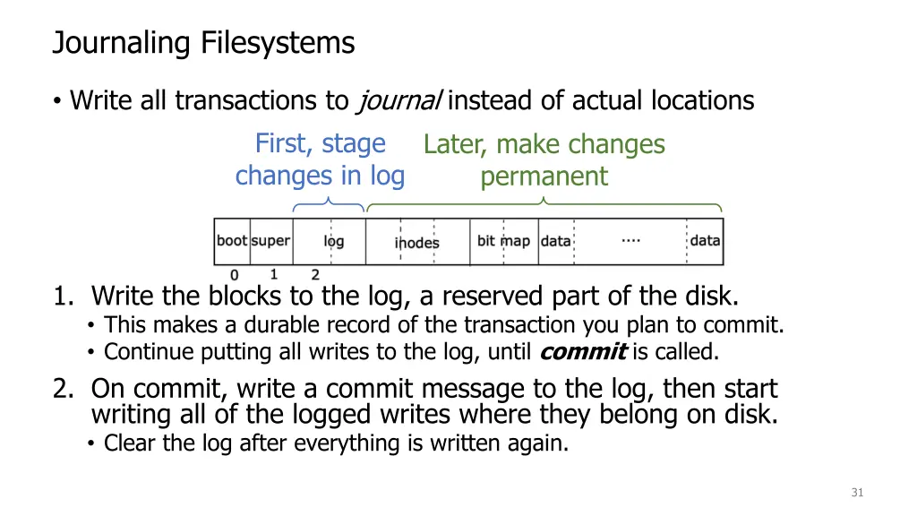 journaling filesystems