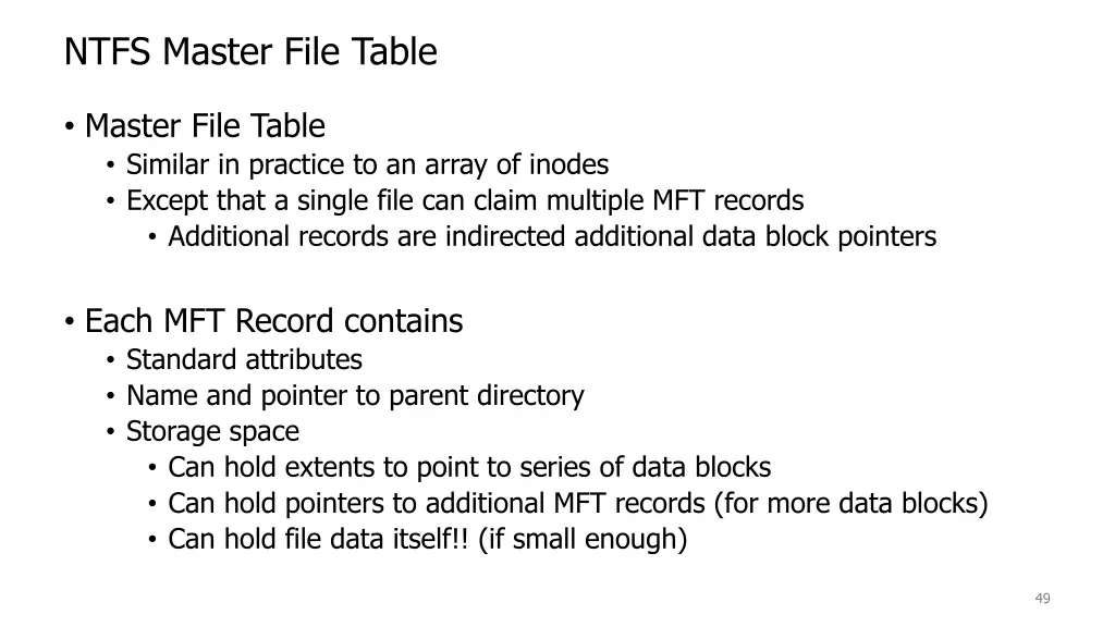 ntfs master file table