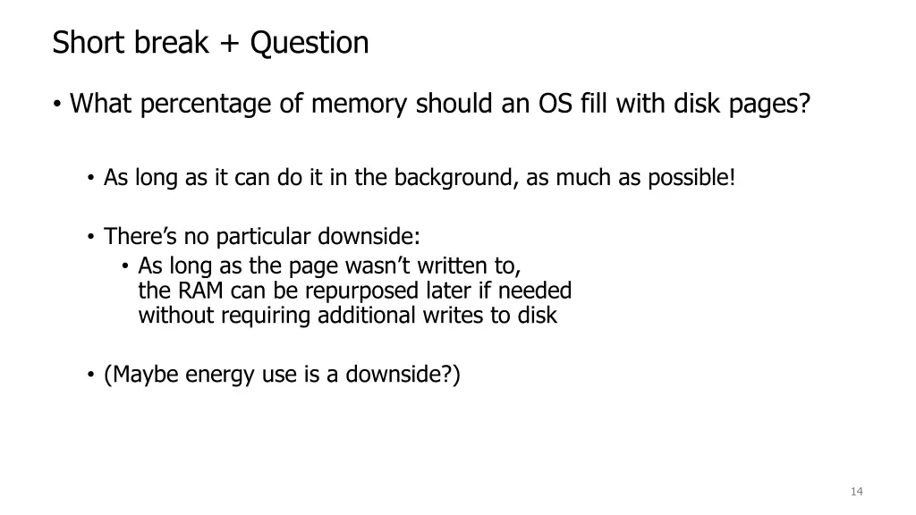 short break question 1