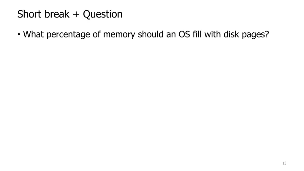 short break question