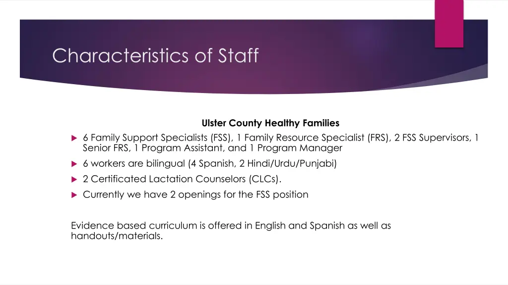 characteristics of staff