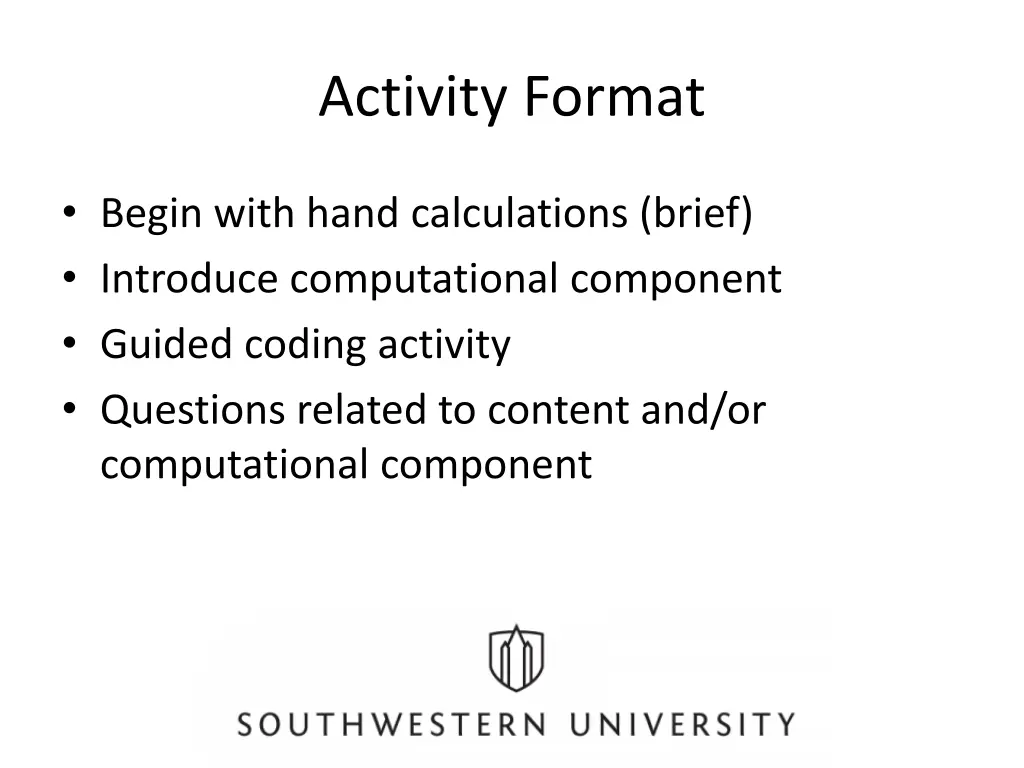 activity format