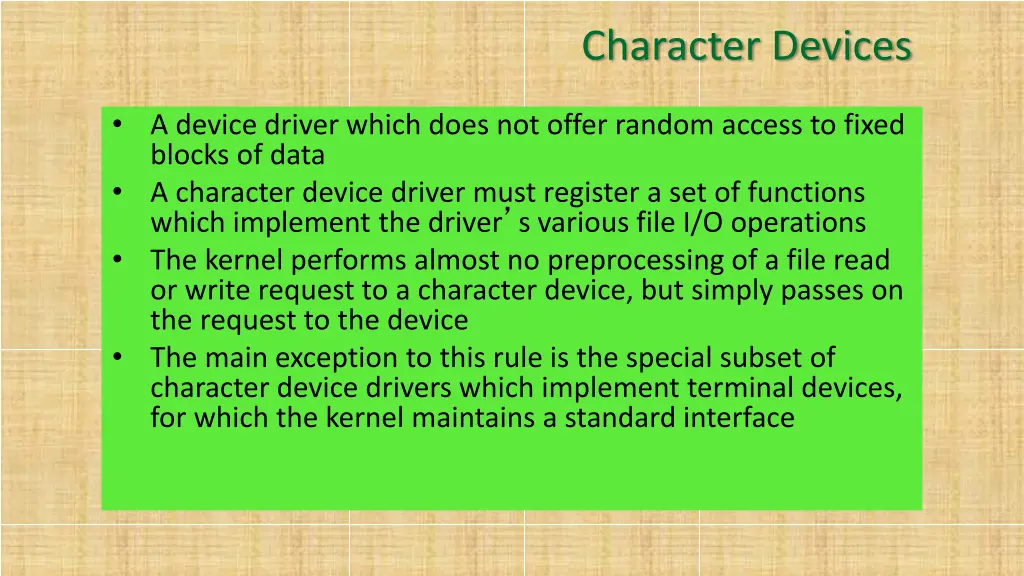 character devices