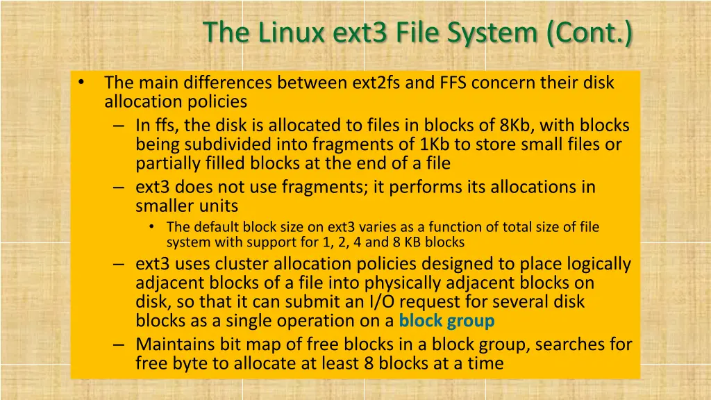 the linux ext3 file system cont