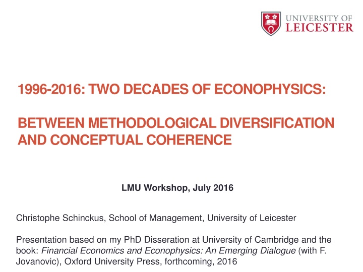 1996 2016 two decades of econophysics