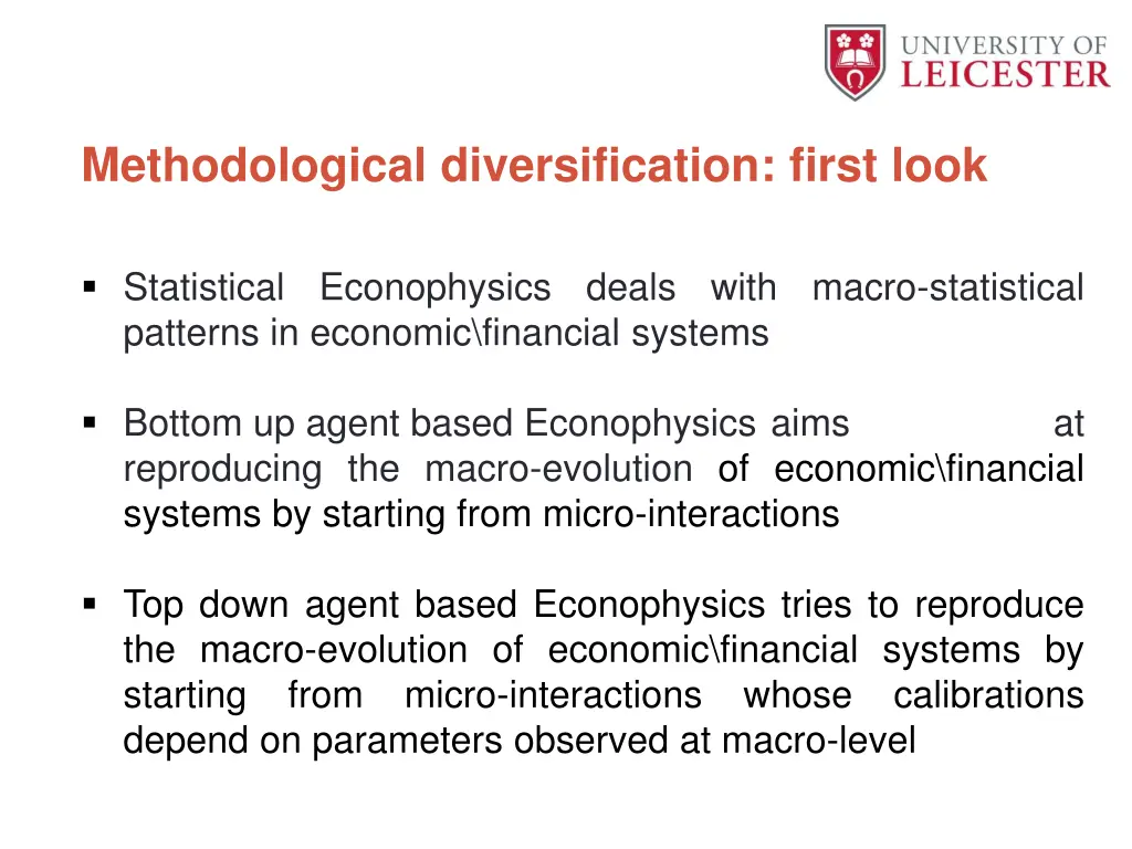 methodological diversification first look