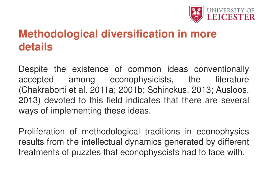 methodological diversification in more details