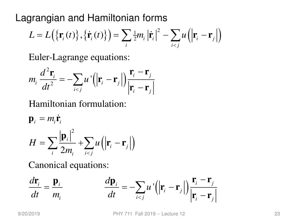 lagrangian and hamiltonian forms