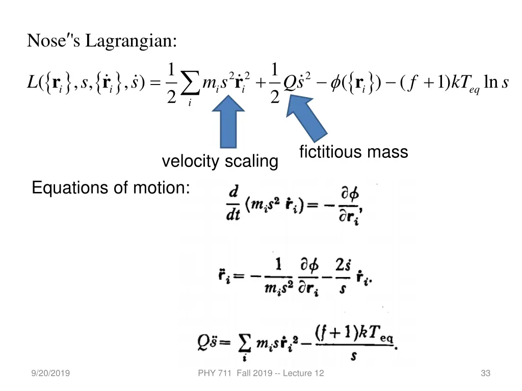 nose s lagrangian