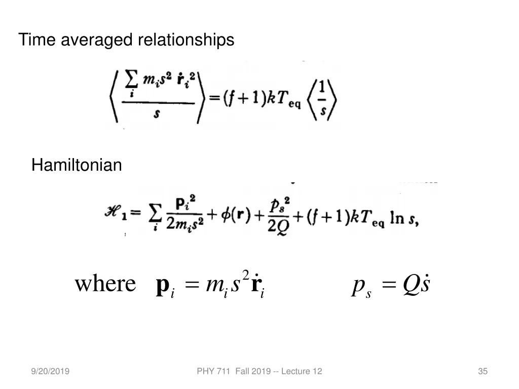 time averaged relationships 1