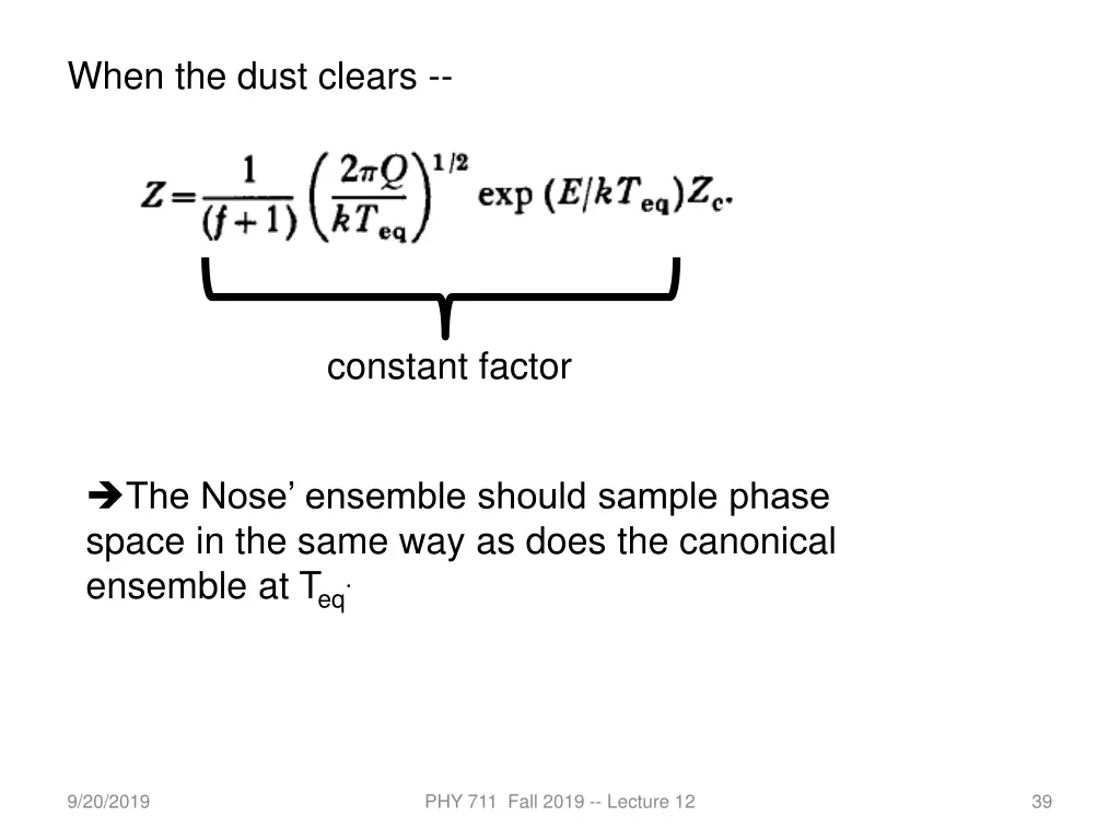 when the dust clears