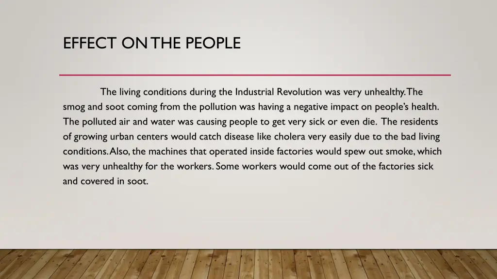 effect on the people