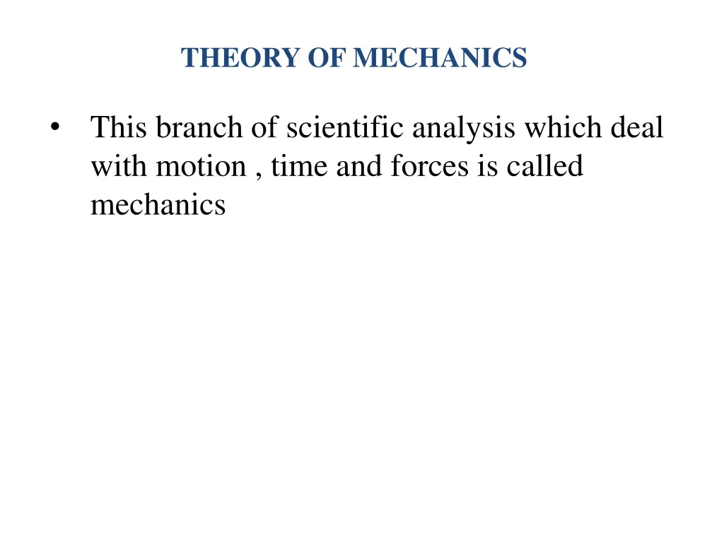 theory of mechanics