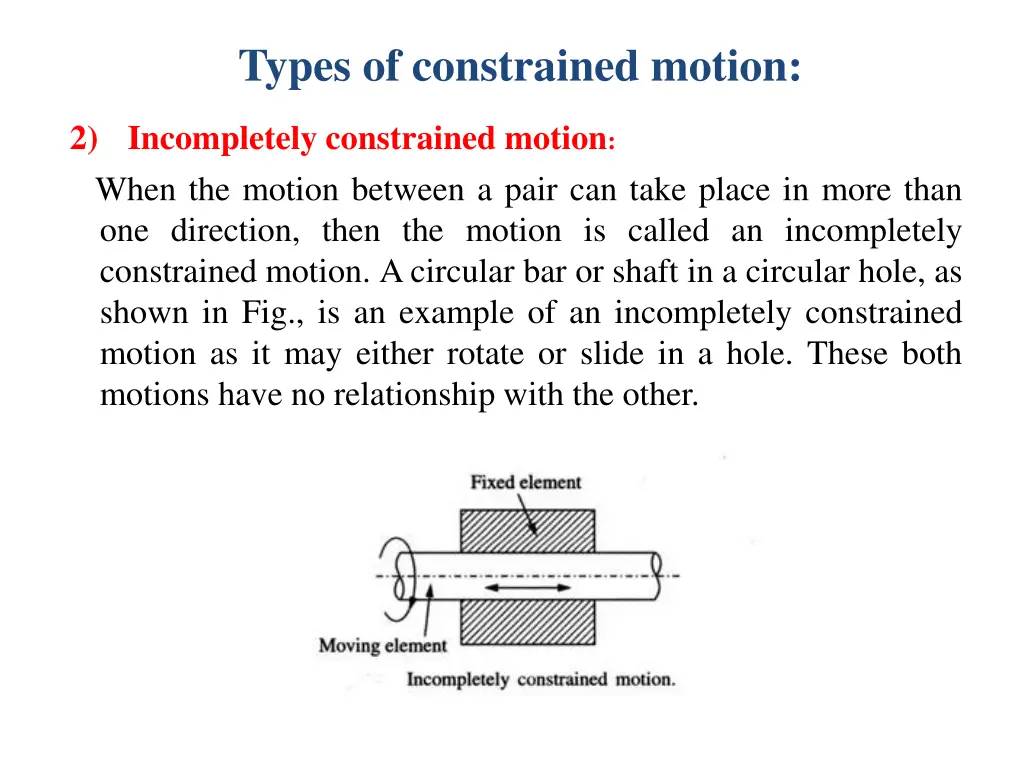 types of constrained motion 1