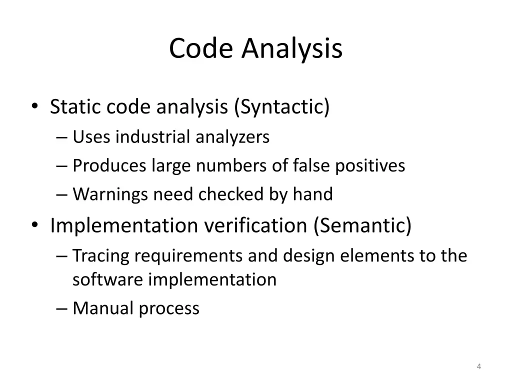 code analysis