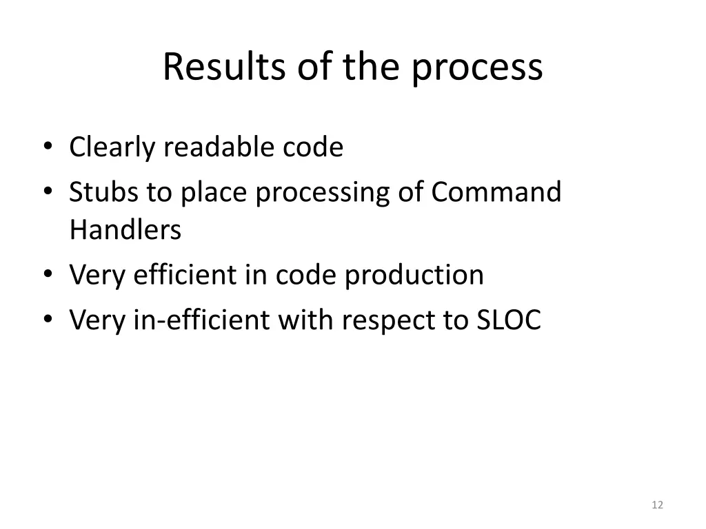 results of the process