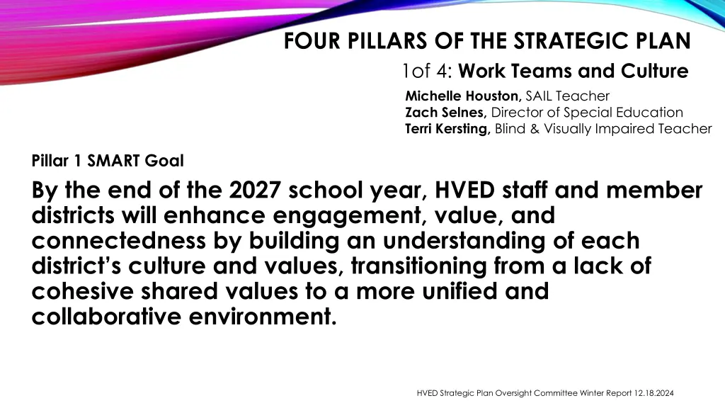 four pillars of the strategic plan 1of 4 work