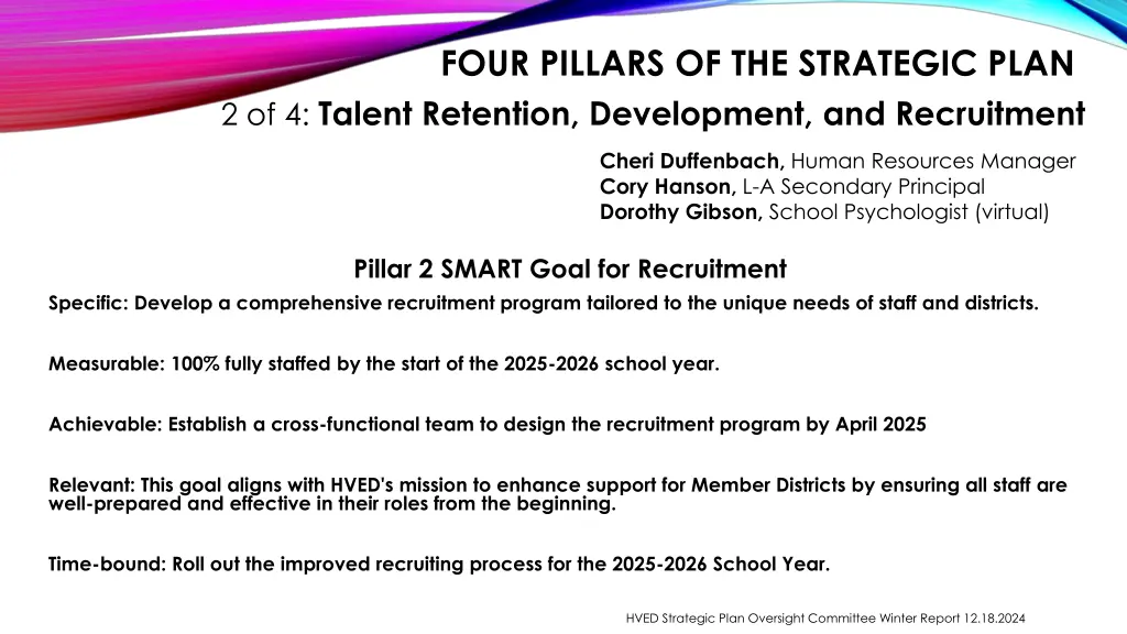 four pillars of the strategic plan 2 of 4 talent 2