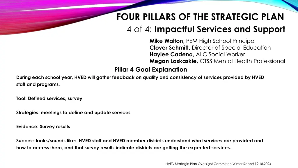 four pillars of the strategic plan 4