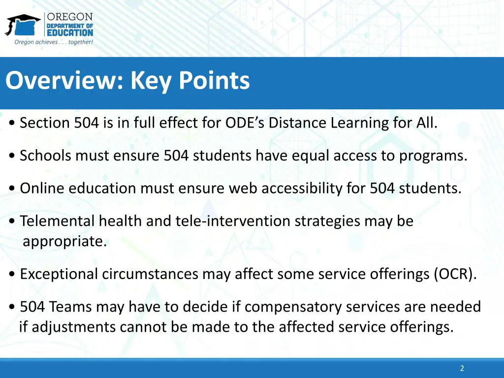 overview key points