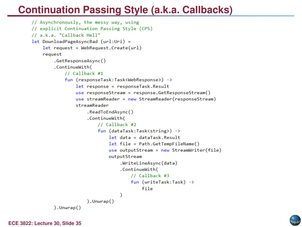 continuation passing style a k a callbacks 1