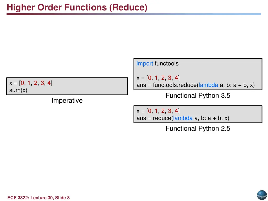 higher order functions reduce
