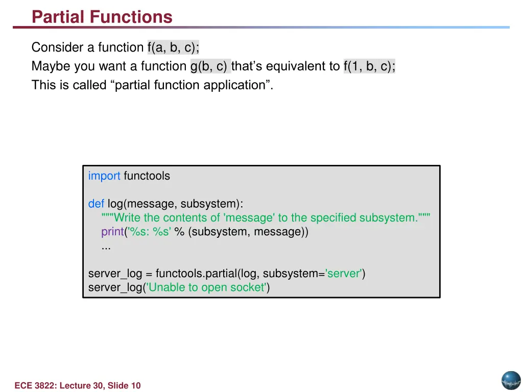 partial functions