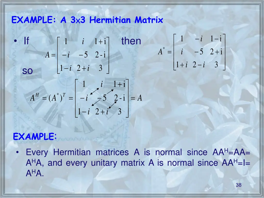 example a 3 3 hermitian matrix