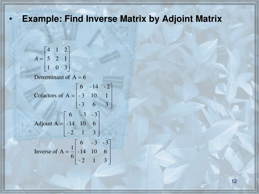 example find inverse matrix by adjoint matrix