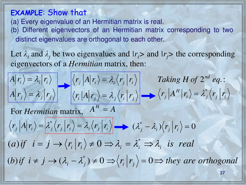 example show that a every eigenvalue