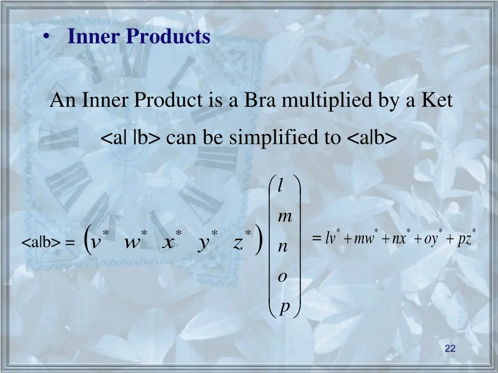 inner products