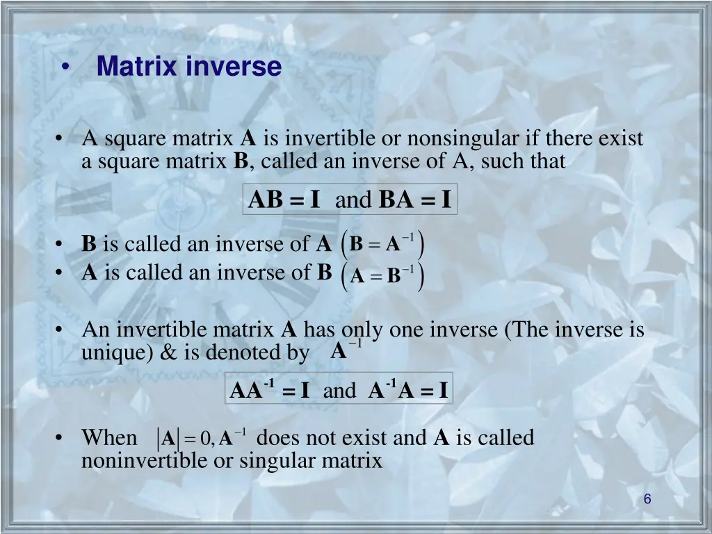matrix inverse