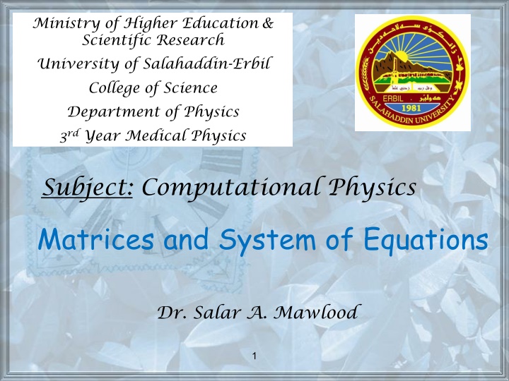 ministry of higher education scientific research