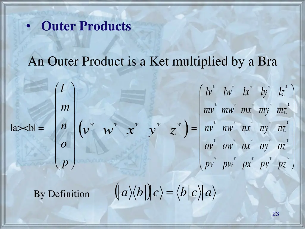outer products