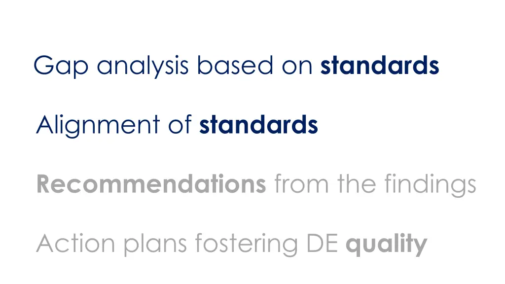 gap analysis based on standards
